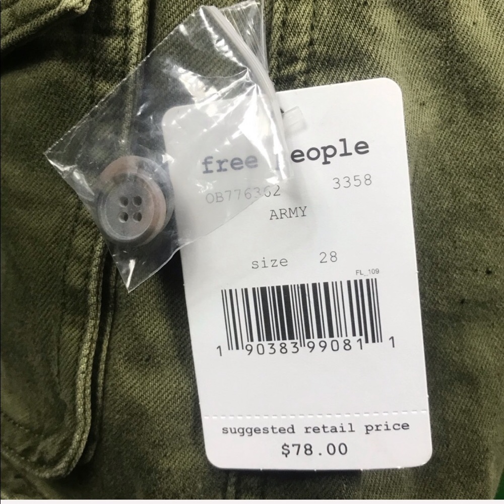 NWT Free People Cora Button Front Short - Picture 5 of 6